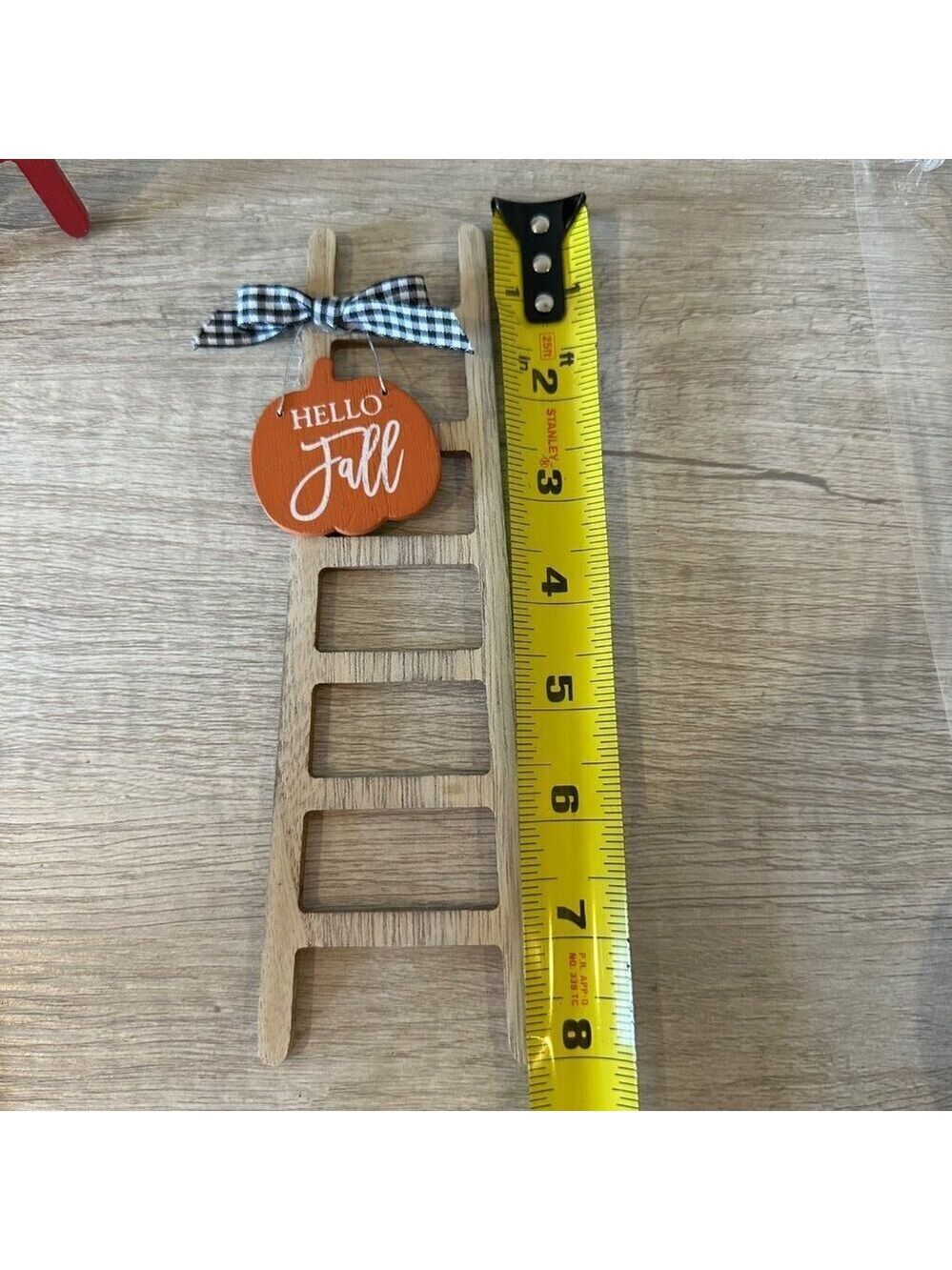 Fall Ladder Wood Decor Mini Sign Set 2pc Apple Orchard Autumn Rustic Tiered Tray - Picture 9 of 13